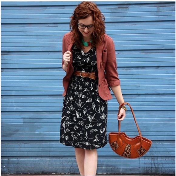 Moulinette Soeurs Dresses & Skirts - Moulinette Soeurs Many Folds Origami 100% Silk Shirt Dress button down Size 2